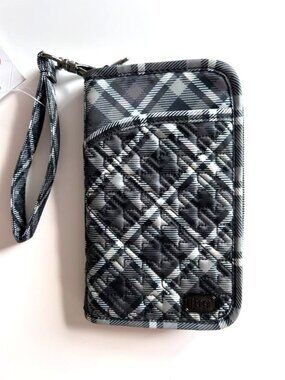 Lug Tandem Zip SE RFID Wallet Plaid Grey